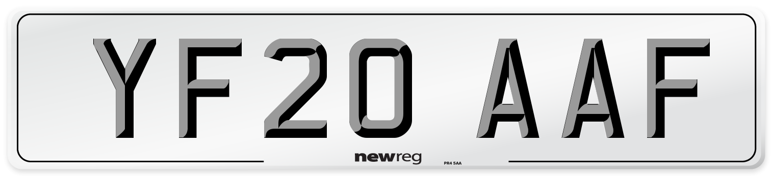 YF20 AAF Number Plate from New Reg